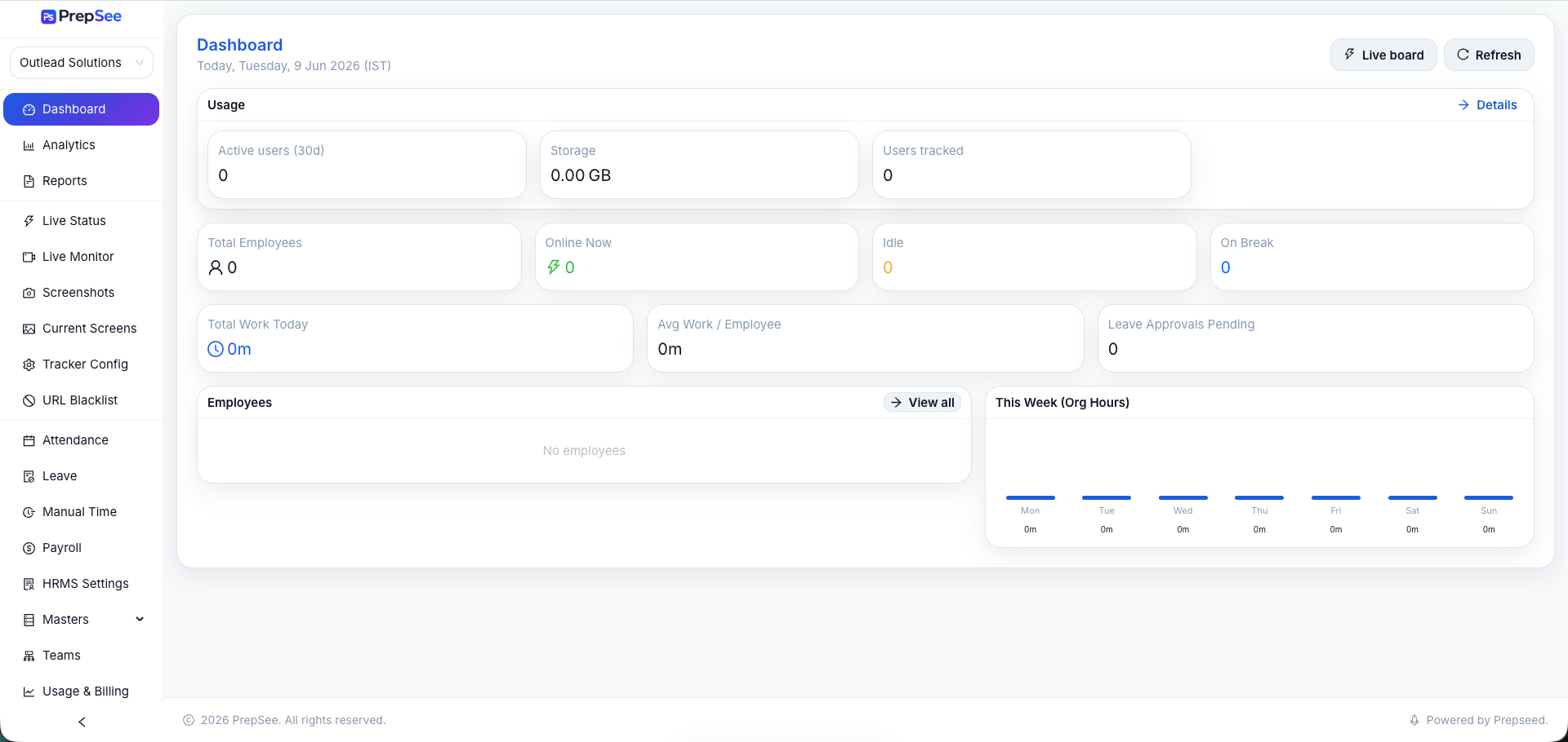 PrepDesk — screen 1
