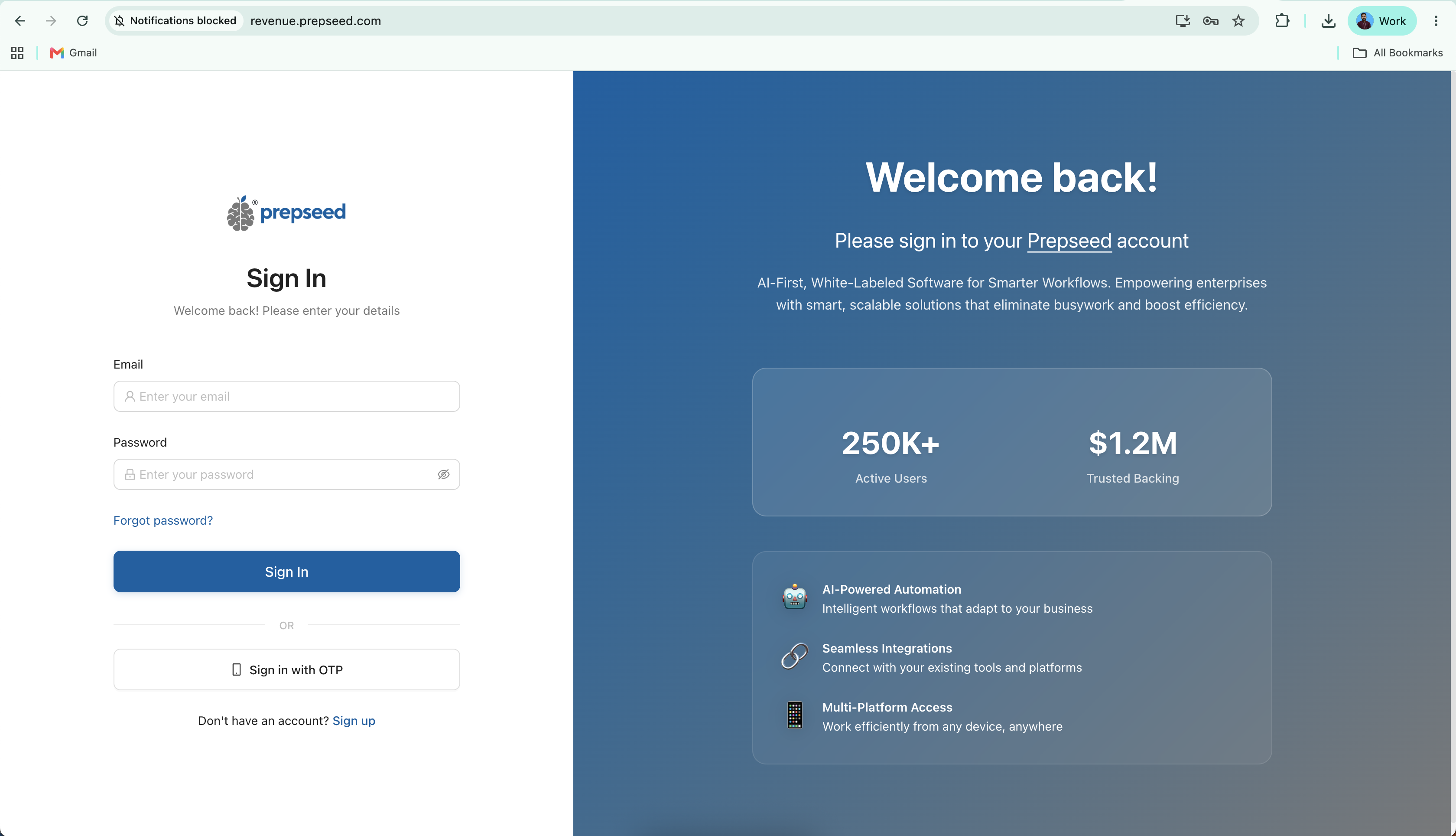 RevenuePrep — screen 1