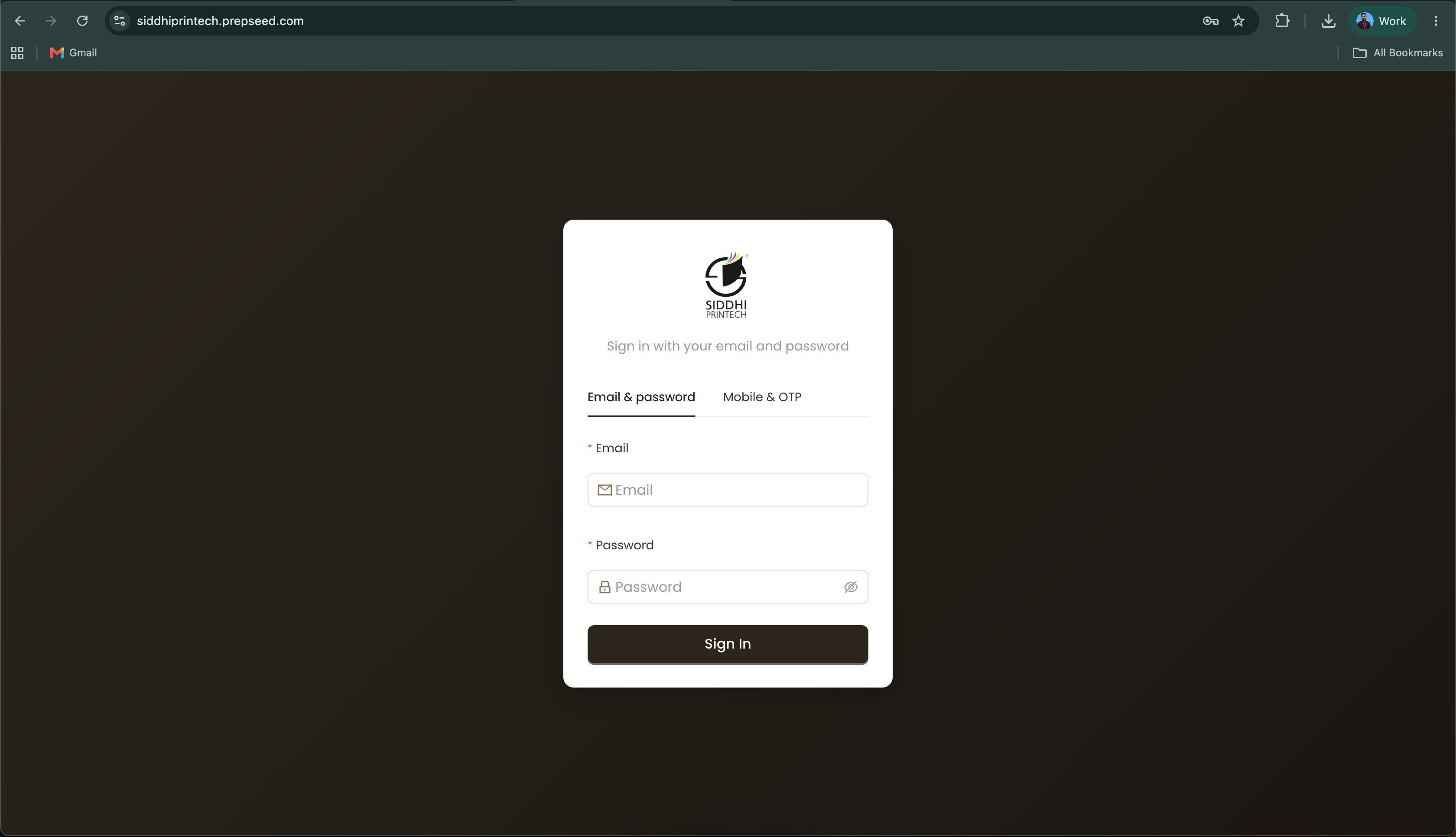 Siddhi Printech — screen 1