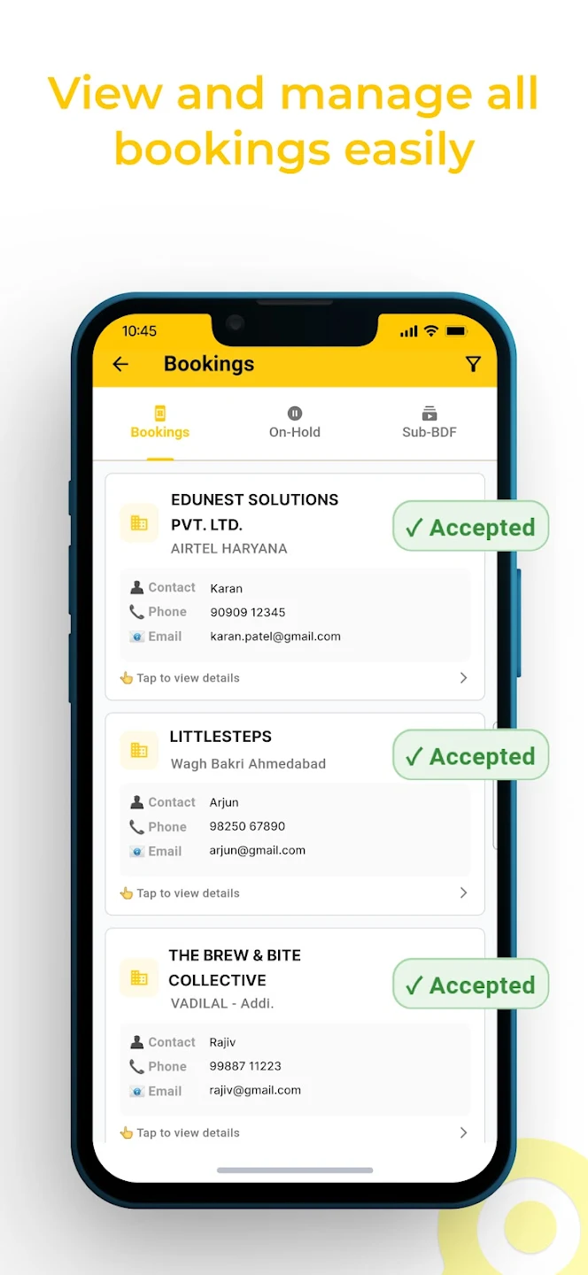 Yellow Spot CRM — screen 2